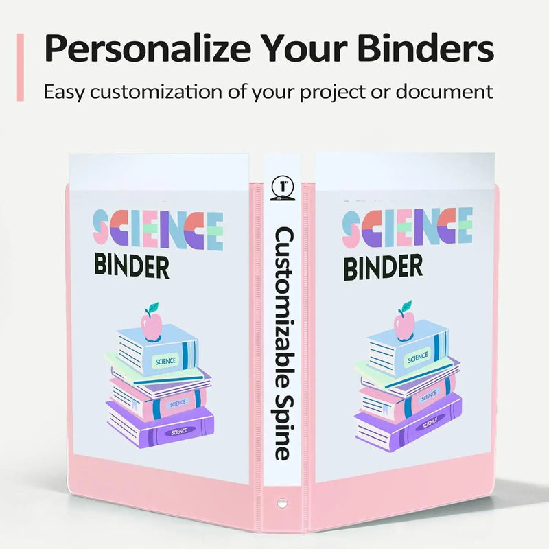 1-inch 3 Ring Binder with 2 Interior Pockets, for A4 Letter Size 8.5'' x 11''Paper,Versatile Binders for Office, Home and School