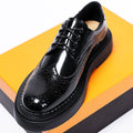 Luxury Mens Dress Shoes Genuine Leather Brogue British Business Suit Thick Sole Formal Casual Breathable Wedding Shoes Male
