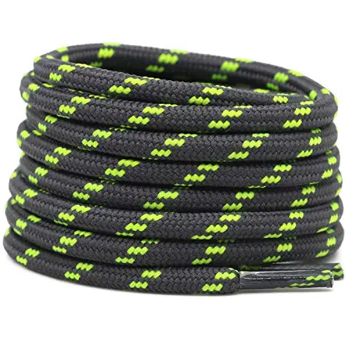 2 Pairs Work Boots Shoe Laces Diameter 4.5mm Heavy Duty Hiking Shoelaces for Men Women Round German Training Shoelace