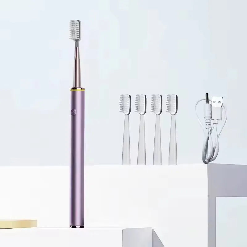 Sonic Electric Toothbrush Mental Thin Brush Body Timer Rechargeable Toothbrush for Women Pure Wisdom Beauty Soft DuPont Bristle