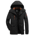 Men's Casual Winter Thick Warm Parkas Windproof Overcoats Male Fashion Hooded Cotton-padded Down Jackets Outdoors Long Coats