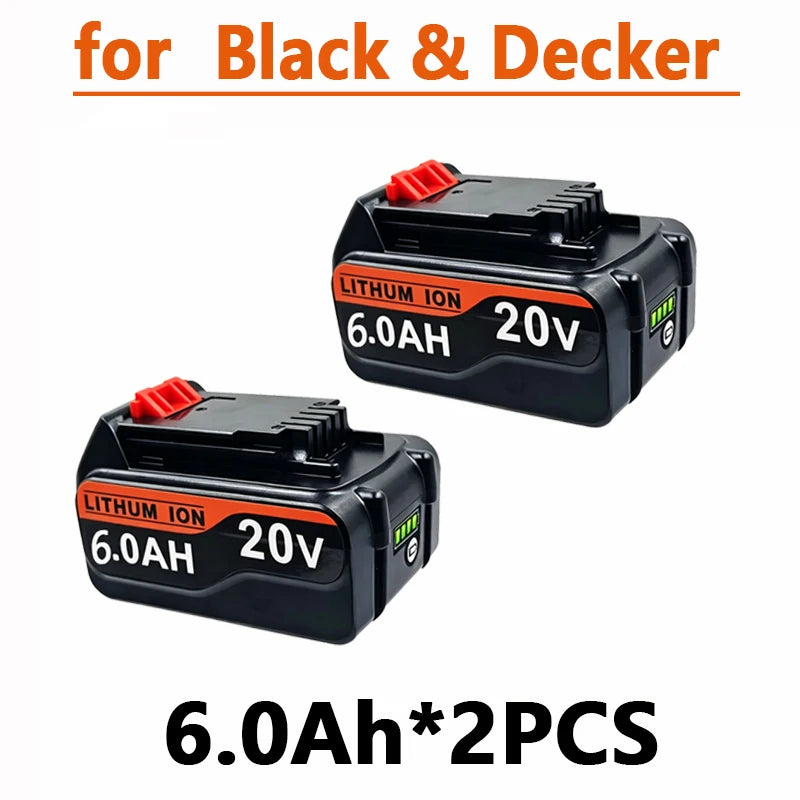 For Black & Decker LB20 LBX20 Battery Pack 3/4/6/8Ah BL2018 Long Runtime Lithium Replacement Battery
