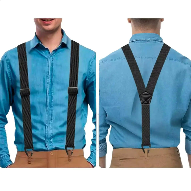 Suspenders for Men with Swivel Hooks for Work Jeans Y Back Adjustable Elastic Trouser Braces Belt Loop - Visuel 2 | SAMAG
