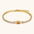 La.Muses Elastic Cubic Zirconia Stainless Steel Woman's Bracelet Fashion Luxurious Jewelry Party Accessories