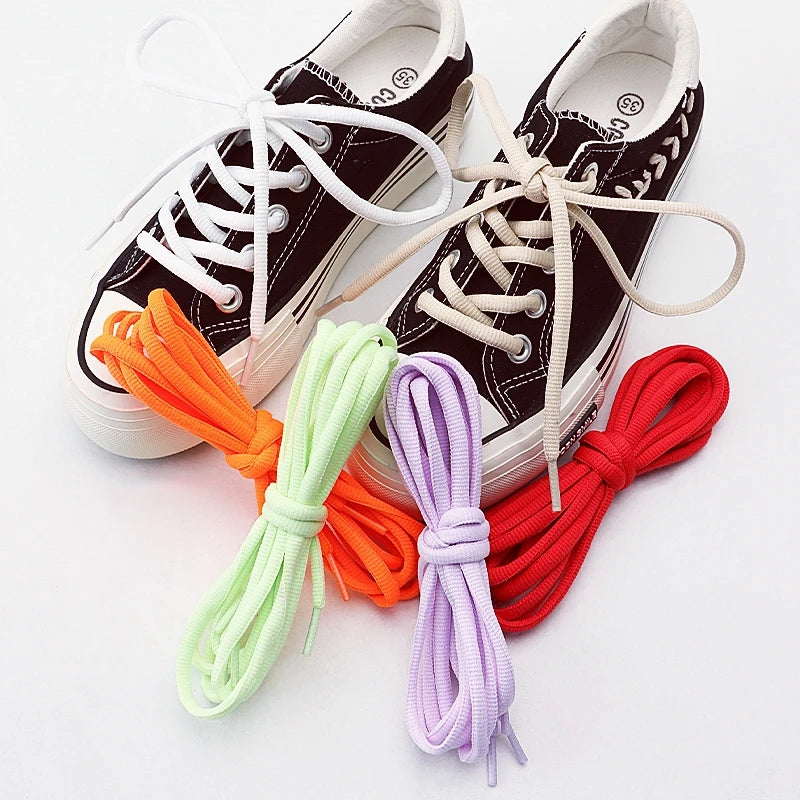 Half Round High Quality Shoelaces 4mm Wide Solid Color Shoelace Sneaker Classic Shoe Laces 100/120/140/160cm 1Pair