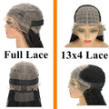 13x4 Lace Frontal Synthetic Braided Wig for Black Women Small Deep Wave Long Brown Wigs Crochet Braiding Wig with Baby Hair