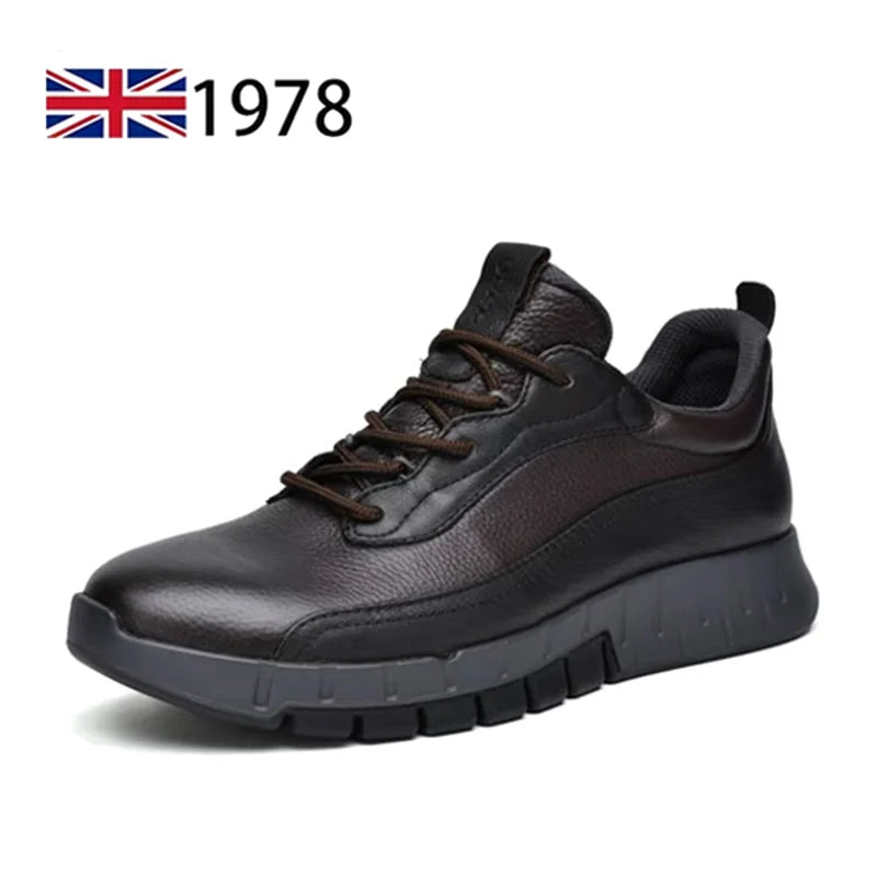 Men's Shoes Autumn New Soft Sole Lightweight Outdoor Casual Sports Shoes Genuine Leather Durable Mountaineering Shoes 운동화