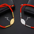 Lucktune Virgin Mary Pendant Bracelet Stainless Steel Cross Women's Red Bracelet Rouge Gold Color Jewelry Religious Amulet Gifts