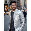 Men's PU leather jacket stand-up collar slim-fit vintage-style biker jacket spring/fall top