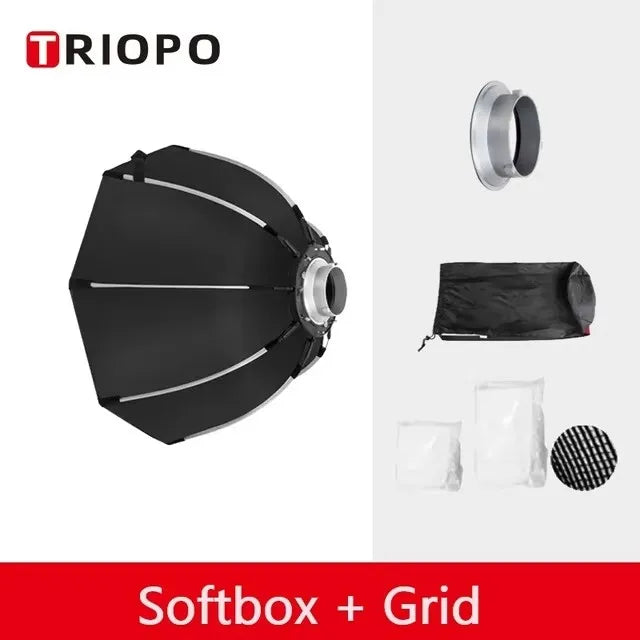 TRIOPO K3 Series 55cm 65cm 90cm 120cm Quick-Setup Octagon Softbox Bowens Mount for Godox Aputure Sokani Studio LED Video Light