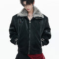 Nerazzurri Autumn Winter Thick Warm Faux Fur Patchwork Snakeskin Print Pu Leather Jacket Men Luxury Emo Menswear Clothing 2026