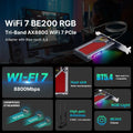 WIFI 7 BE200 BT5.4 FV - BE8800RGB PCIE Adapter WiFi7 802.11BE External Antenna 120CM Cable Wireless - Visuel 2 | SAMAG