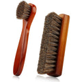 2 Pc Horsehair Shoe Brush Set, Professional Leather Boot Cleaning Brushes for Polishing & Conditioning, Horse Hair Shoe Care Kit