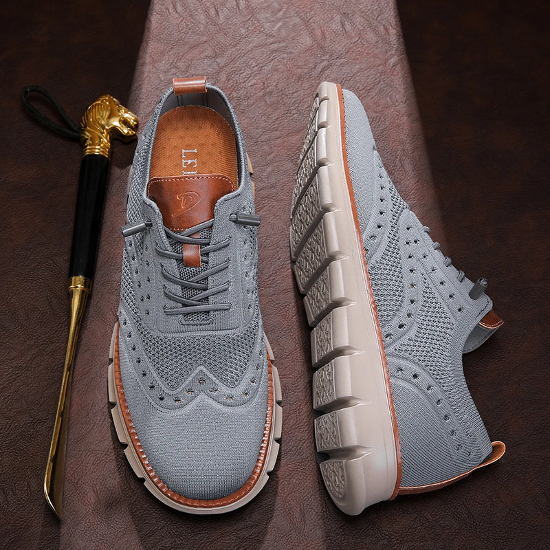 Men's Casual Dress Shoes Fashion Walking Sneakers Mesh Business Oxfords Work Lightweight Soft Sole