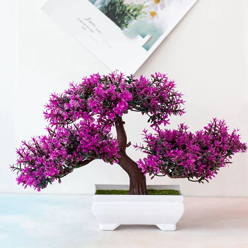 Artificial Plants Bonsai Small Tree Pot Fake Plant Flowers Potted Ornaments For Home Room Table Decoration Hotel Garden Decor