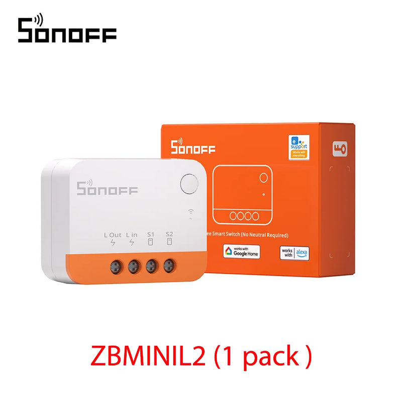 Itead SONOFF ZBMINI-L2 Zigbee DIY Smart Switch Module No Neutral Wire Required 2 Way Control For Smart Home Automation