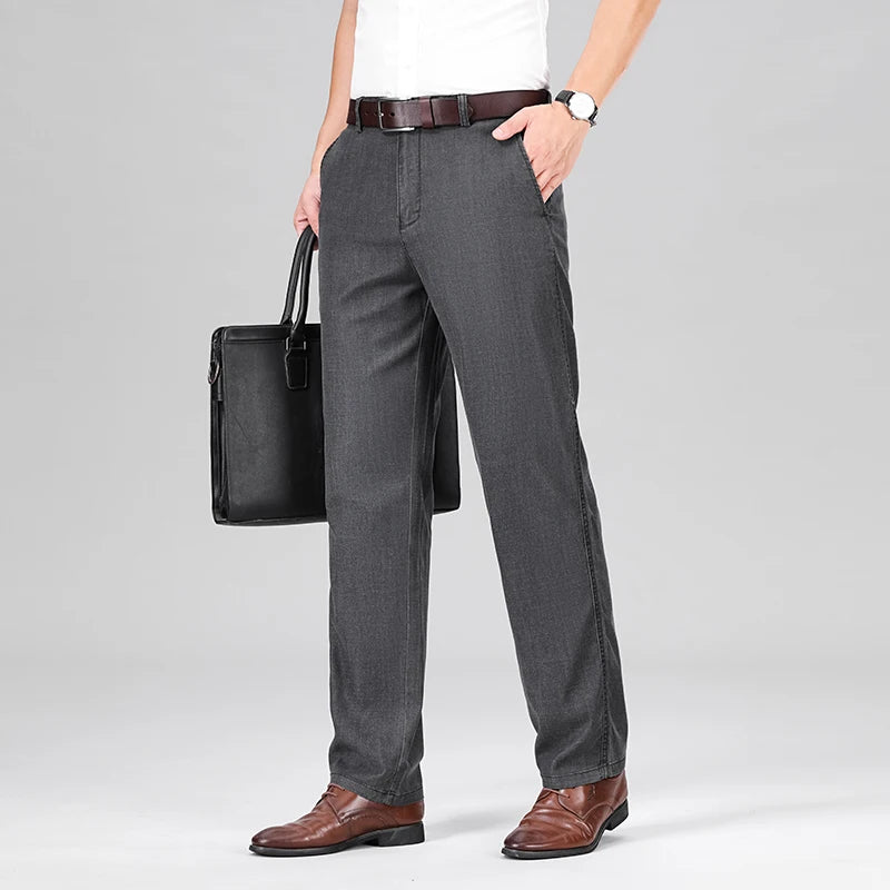 Men's Summer Thin Jeans Loose Stretch Large Size Ice Silk | SAMAG