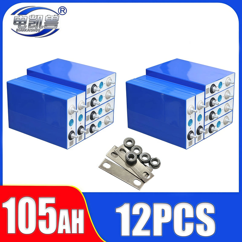 1-16pcs  Grade A 3.2V 105Ah New LiFePO4 battery Lithium iron phospha DIY 12V 24V 48V Electric Car Solar Inverter Boat Batteries