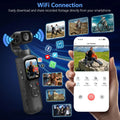 4K Action Camera With 330° Face Tracking Gimbal Stabilizer 1.72 Inch Touch Screen 64MP Pocket Digital Camera WiFi Sports Cam