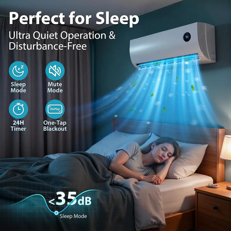18000 BTU Mini Split Ac/Heating System, Ductless Mini Split Air Conditioner Inverter with with Heat Pump, Quiet, Custom