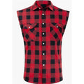 Men's Summer Sleeveless Vests Turn-down Collar Shirts sports Vest Single-breasted Plaid Tank Top cardigan Casual Vests Men tops