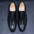 Size 7-12 Handmade Men's Wingtip Oxford Shoes Genuine Calfskin Leather Brogue Dress Shoes Classic Business Formal Shoes for Men