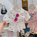 Girls Bow Print Clothing Sets Fashion Big Kids Polo Short - View 7 | SAMAG