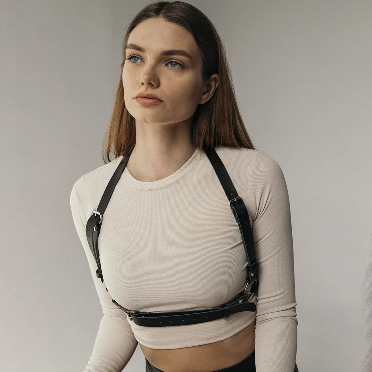 Fashion Wide Leather Waist Belt For Women Punk Gothic Body Bondage Chest Harness Belt Harajuku Suspenders Clothing Accessories