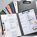 1pcs A4 Profile Clipboard Double Clip Clip Board 100 Sheets Office Documents Organizer Writing Pad Paper Storage A4 File Folders