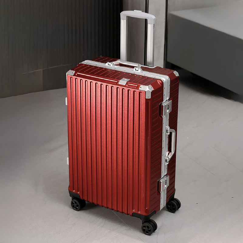 Trolley Luggage 20 24 26 28" Aluminum Frame Rolling Luggage Case USB Travel Suitcase on Wheels Combination Lock Carry on Luggage