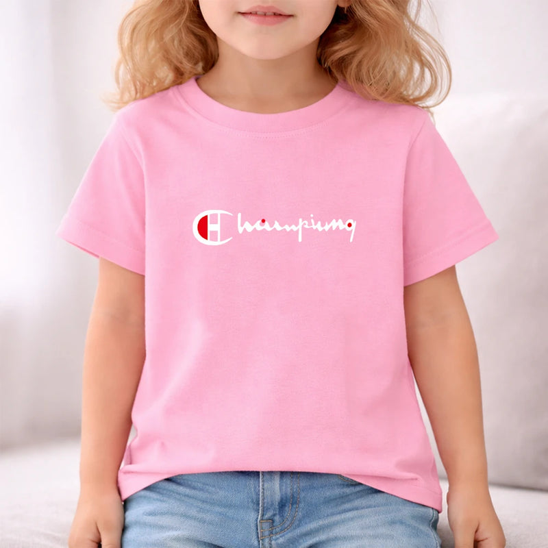 Summer Kids White T - shirt+Shorts Two - Piece Set Idol Print - View 4 | SAMAG