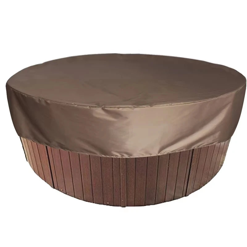 Round Bathtub Cover Outdoor Anti-Uv Spa Hot Tub Dust Cover Foldable Sunscreen Dustproof Waterproof Covers Swimming Pool Cover