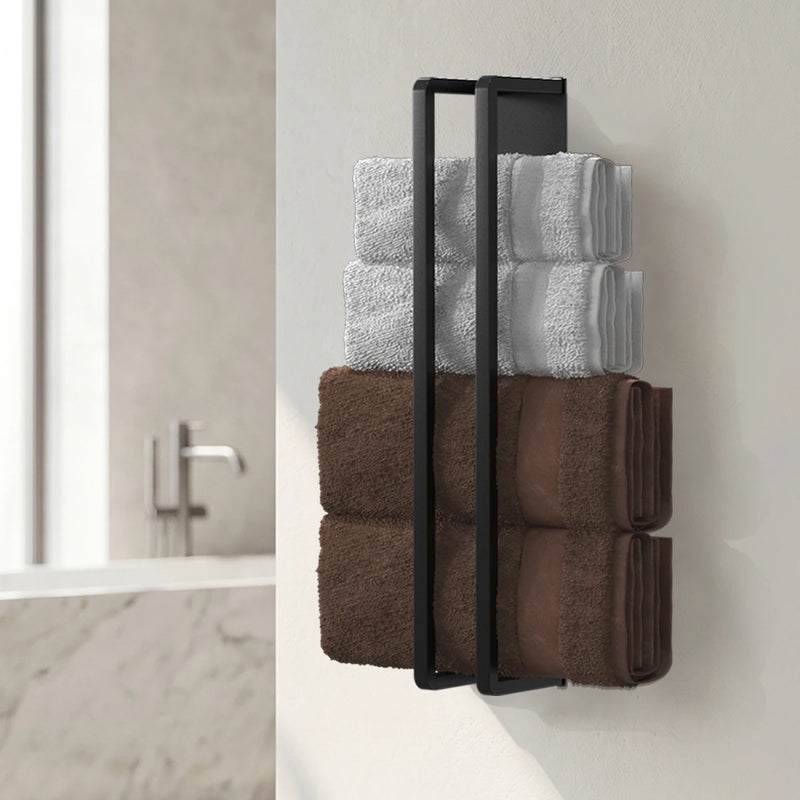 Wall mounted bathroom towel rack - bathtub storage rack above the bathroom, roll up towel rack storage rack, bathroom decoration