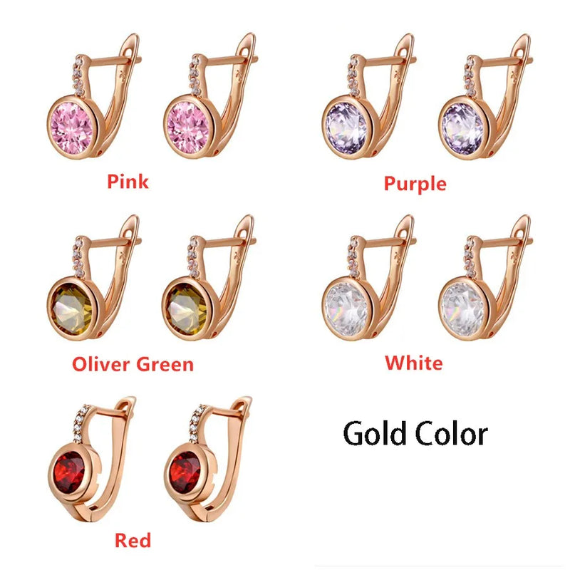 Xuping Jewelry Fashion Hot Sale Trendy Huggies Earring with Synthetic Cubic Zirconia for Girl Gifts 20160