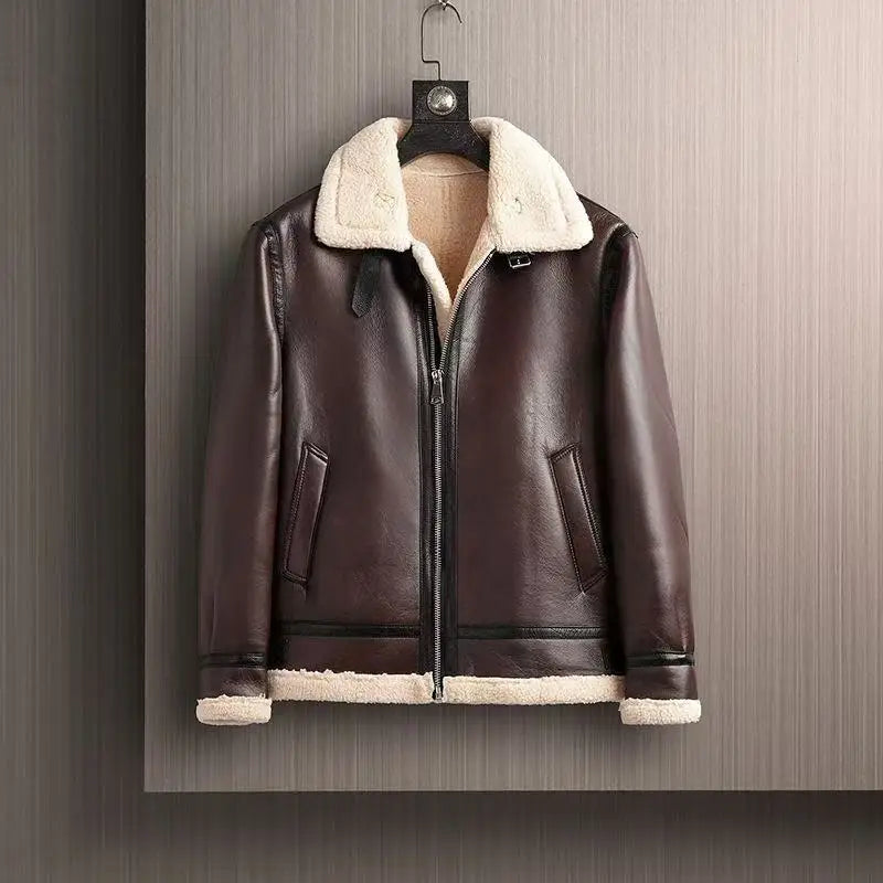 Men's Winter Suede Casual Pu Fur All-In-One Warm Jacket