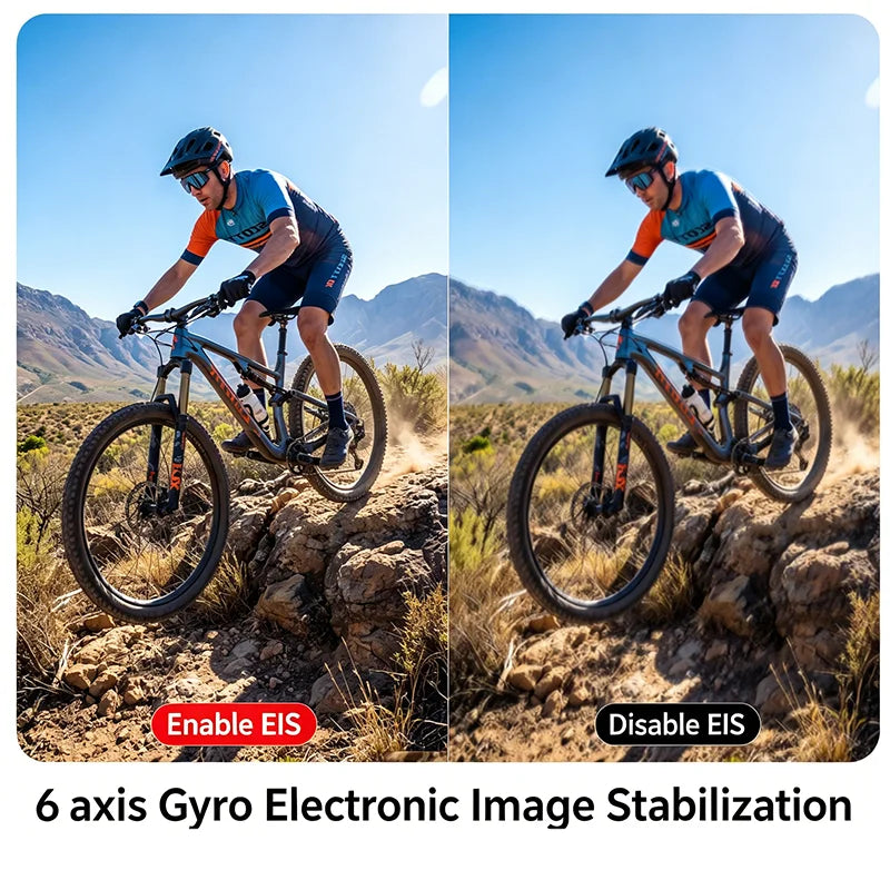 5K Action Camera 4K60fps 2.0'' Touchscreen Recording Cam Body Waterproof 6 Axis EIS Sport Camera Motorcycle Bicycle Helmet