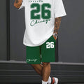 Summer new men's T - shirt shorts set sunglasses bear print sleeved round neck T - casual outdoor comfortabl | SAMAG