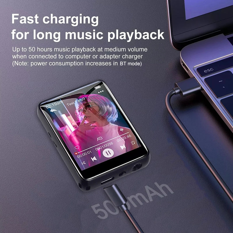 2.4 Inch TouchScreen MP3 Player Built-in 32GB Bluetooth MP3 Walkman Memory Expansion Audio Recording Music Player Video Playback