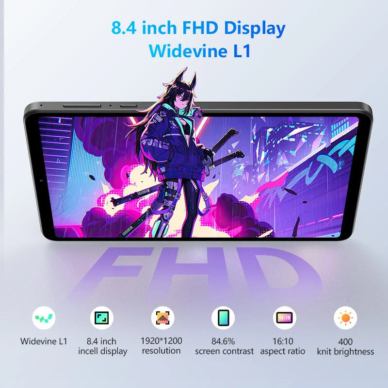 HEADWOLF FPad5/Pro Android 14 tablet 8.4 inch Max 16GB Ram 128GB/256GB UFS2.1 Octa-core G99 Tablet PC 5500 mAh WideVine L1