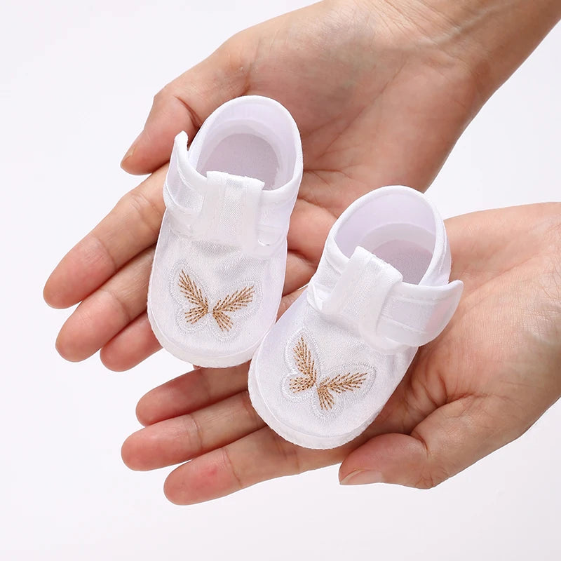 Newborn Baby's First Baptist Shoe: Newborn Boys and Girls' White Baptist Shoes Soft Sole Walking Shoes Multiple Styles-9CM/10CM