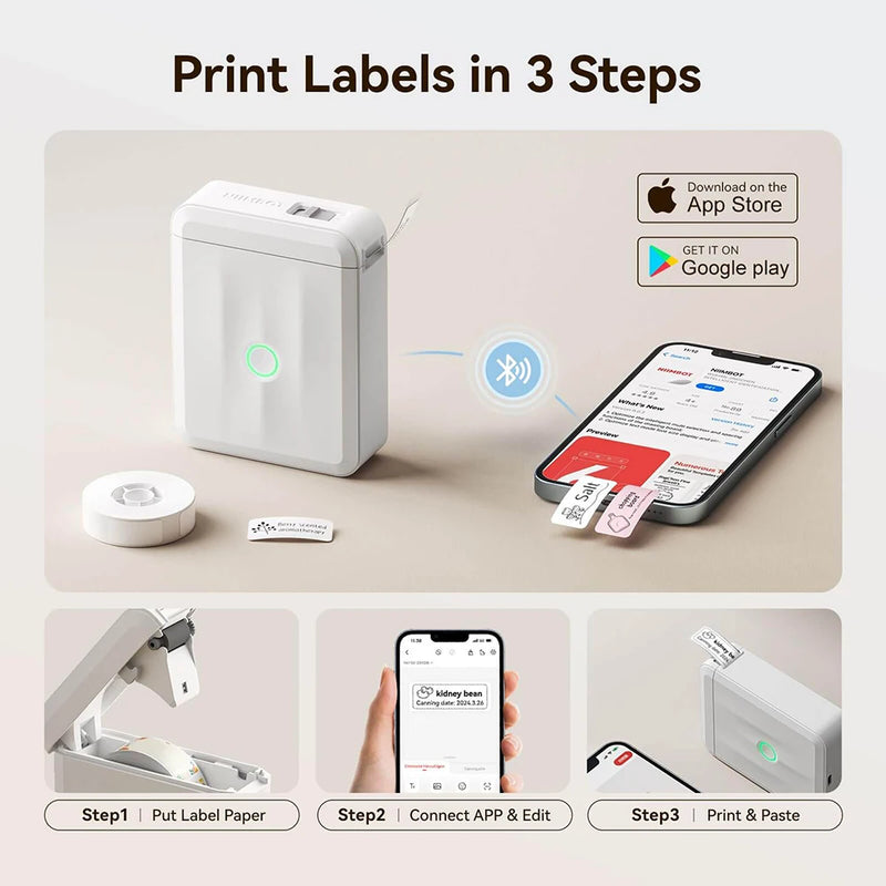 Niimbot D11/D110 Label Maker Wireless Pocket Self-Adhesive Name Tag Sticker Printer for Home Office