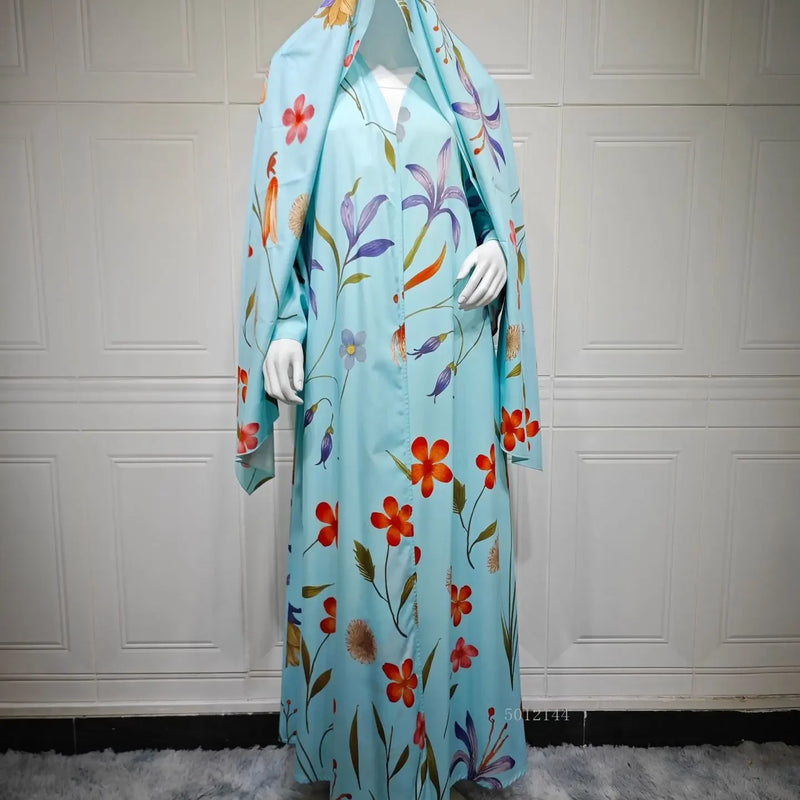 Eid Scarf Abaya Women Elegant Muslim Jalabiya Long | SAMAG