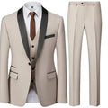 Black Men Autumn Wedding Party Three Pieces Set Large Size Male Blazer Coat Pants and Vest Fashion Slim Fit Suit