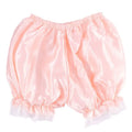 Women Imitation Silk Bloomers Lace Trim Panties Victorian Pumpkin Shorts