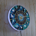 Signs Of Zodiac Wall Clock With LED Backlight Horoscope Constellation Astrology Symbol Home Decor Wall Watch For Living Room