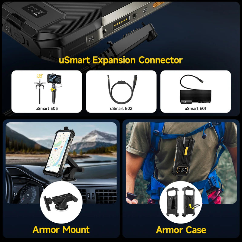 Ulefone Armor 27 Pro 5G Rugged Phone 10600mAh Smartphone Android 14 50MP+64MP Night Vision Camera Up to 24GB+256GB NFC