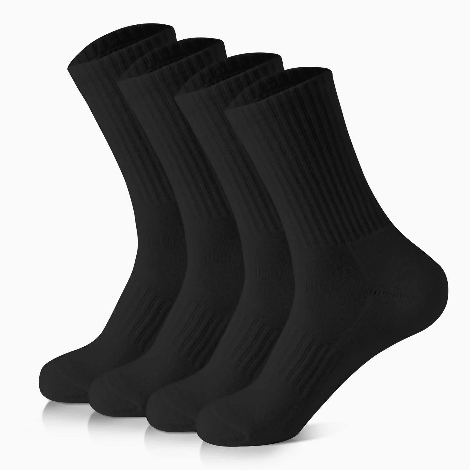 4 Pairs Men's Solid-Color Mid-Calf Sports Socks | SAMAG