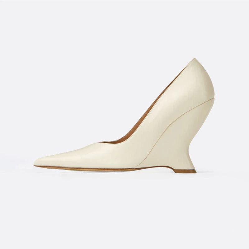Brand Fashion Show 10cm High Heels 2023 Summer New Thick Heels Black White  Pointed Fashion Sexy Women's Size 44 Single Shoes