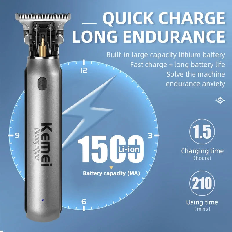 Kemei Professional Hair Clipper Electric Clippers New Electric Men Retro Head Carving Oil Head Trimmer Electric Shaver km-1757