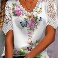 New Boho Flower Blouses Women's Fashion Shirt V - Neck - View 3 | SAMAG